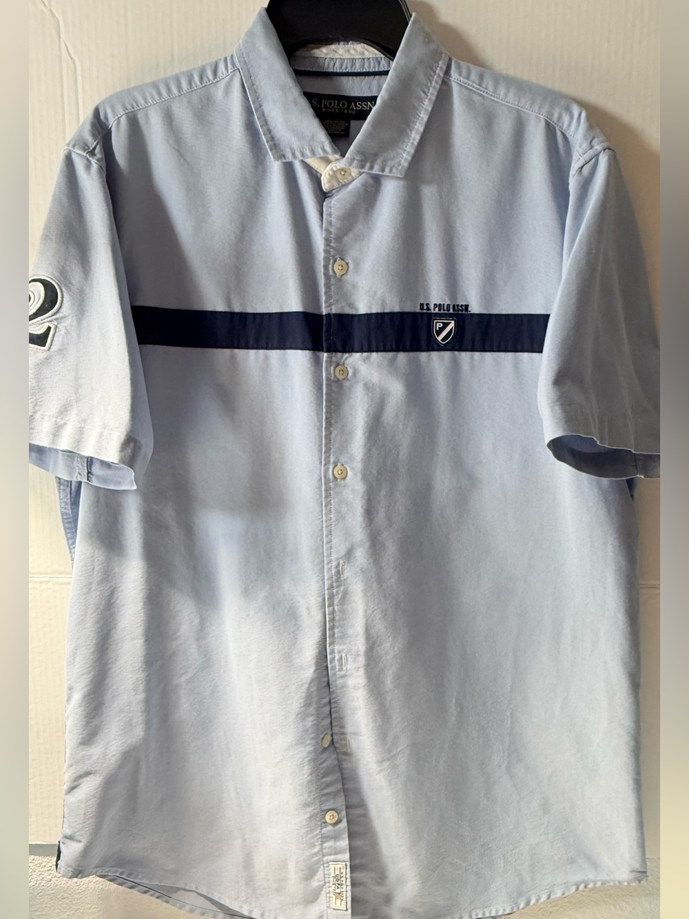 U.S. Polo Assn. Men's Light Blue Collared Shirt